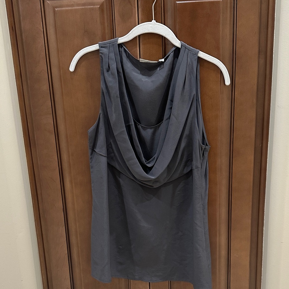 Halogen Charcoal Drape Neck Tank Top